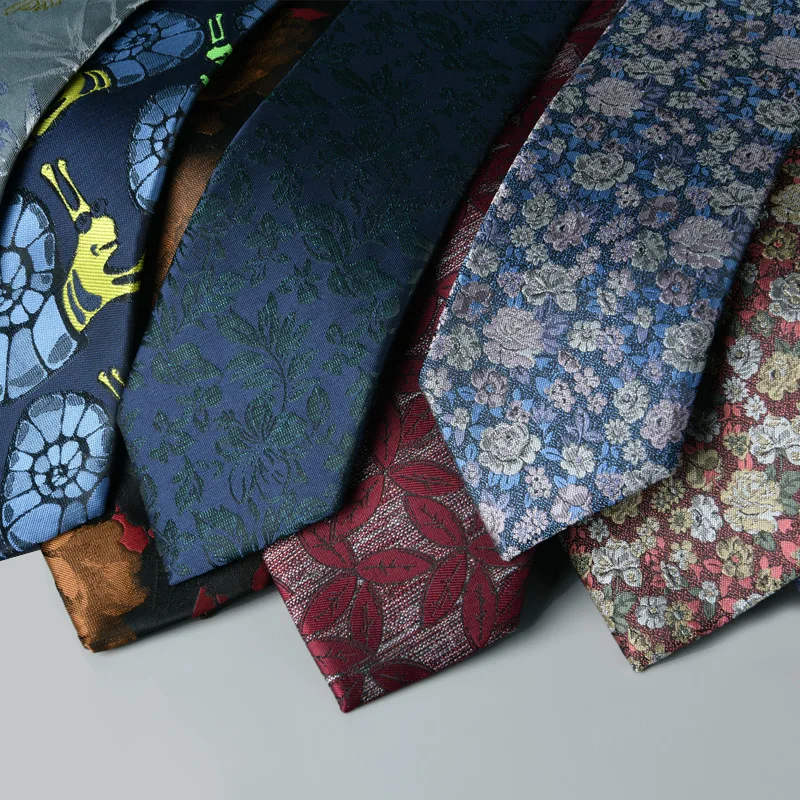 Cravatta 7CM Corbatas Para Hombre Business professionale abbigliamento formale Jacquard Retro sposo accessori da sposa cravatte per uomo