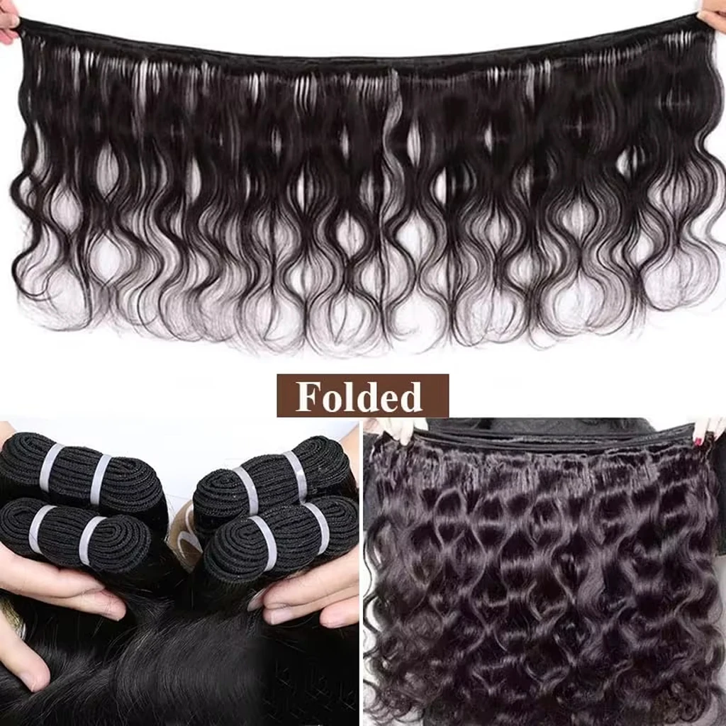 16A 38 40 Inch Body Wave Bundles Human Hair Brazilian Weaving Natural Black 4 5 Bundles Deal Virgin Hair Raw Hair Extensions