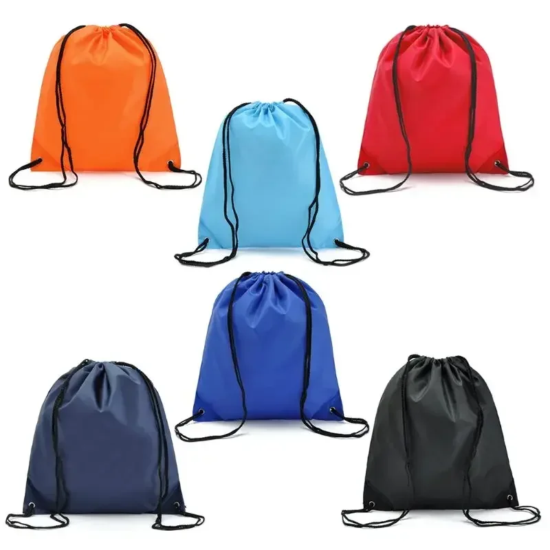 

5 Pcs Solid Color Waterproof Backpack Travel Beach Bag Multi-Purpose Storage Convenient Drawstring Lace-Up Pack For Outdoor Pers