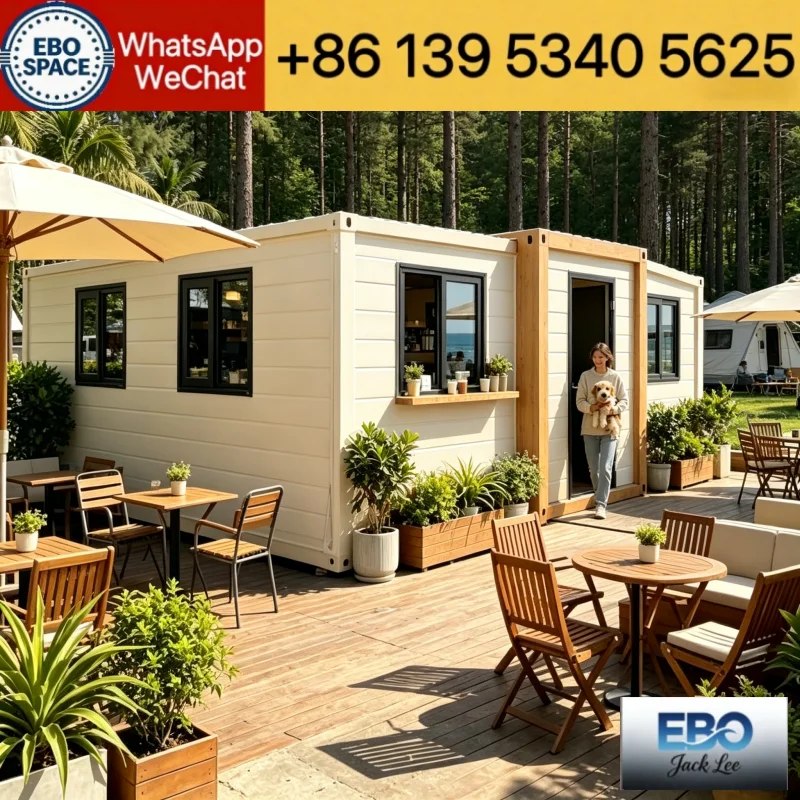  Luxury Prefab Space Capsule Cabin 20ft Waterproof Sound Insulation Portable Glamping Lodge