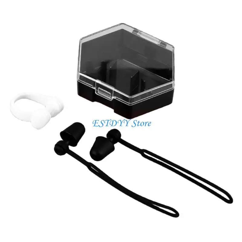 G6DE Comfortable Silicone Nose Clip Gliding Lock Systems Silicone Grip Pad Earplug for Professional Diver Swimmers Snorkelers