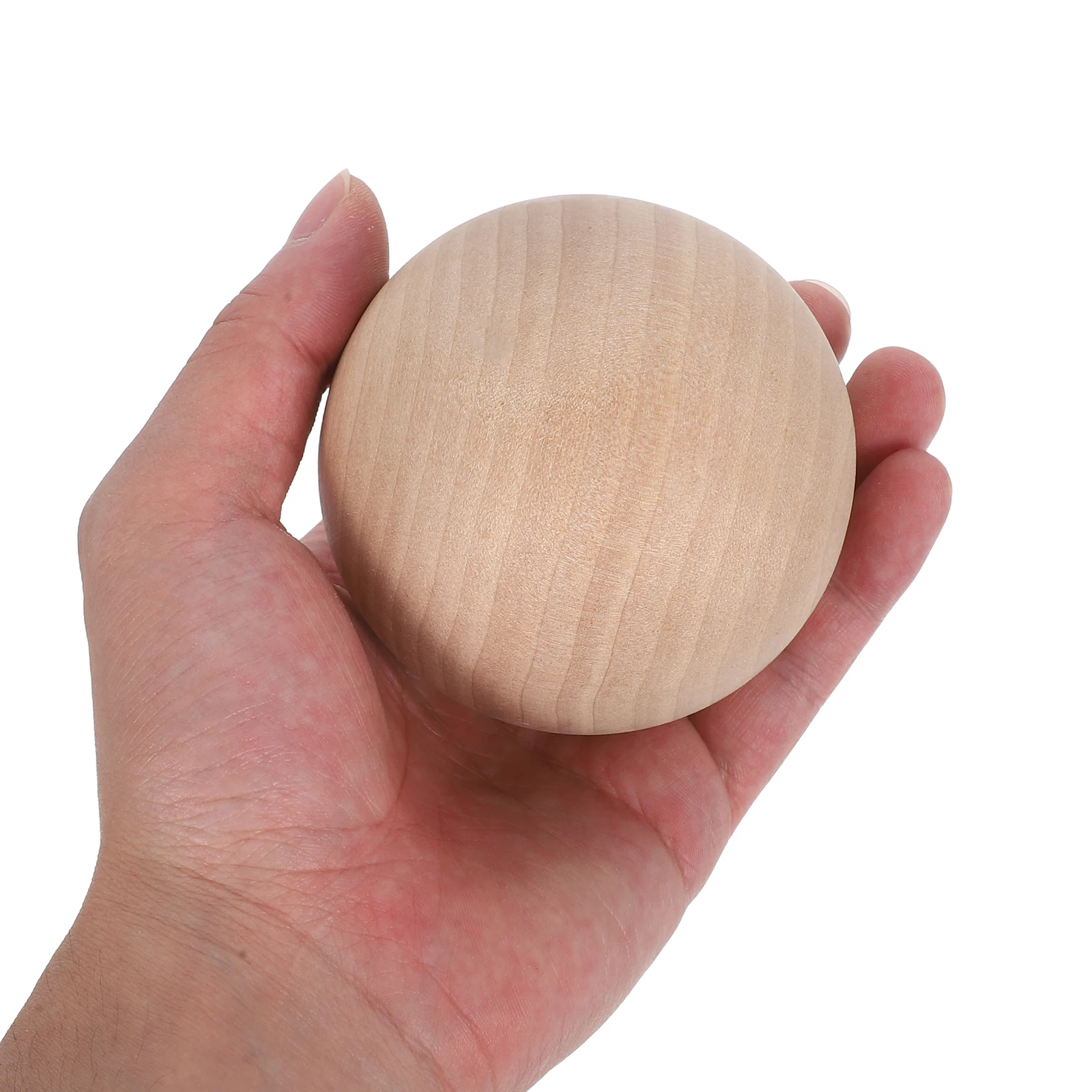 4pcs Wooden Balls Round Craft Spheres Natural Solid Structure Smooth Unfinished Teaching Models Diy Painting Projects
