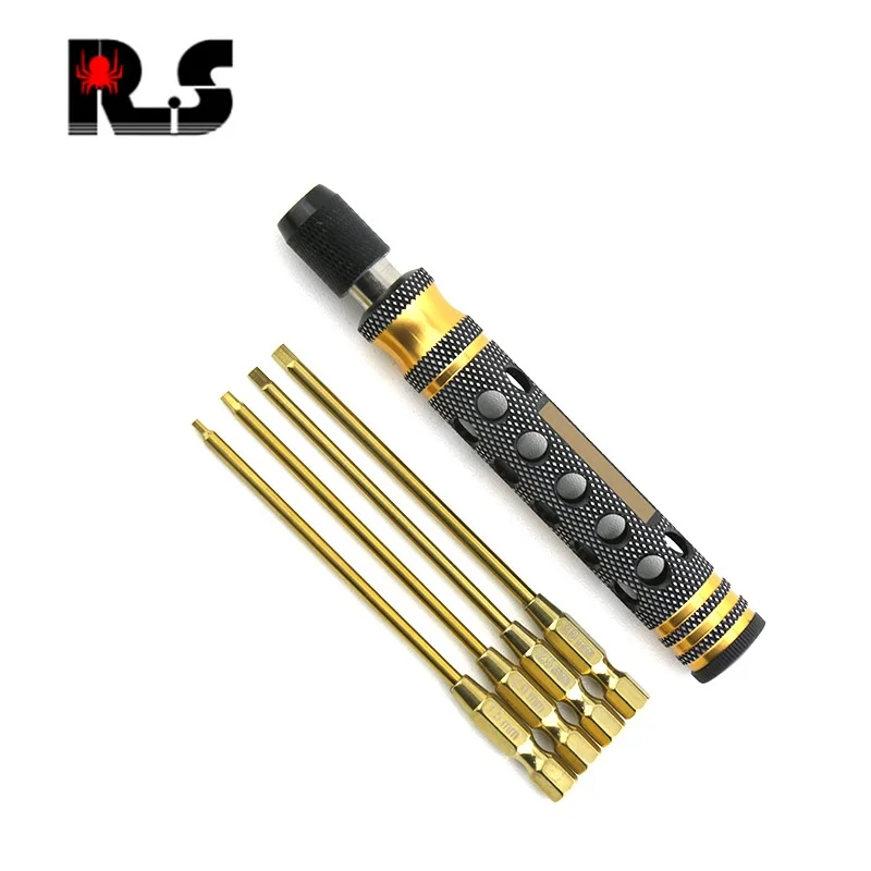 RS Red Spider Chiave esagonale interna rivestita in titanio Strumento di riparazione modello barca con lama rinforzata per modelli di aeroplani e auto