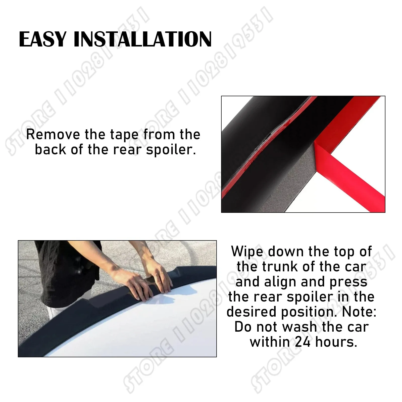 สปอยเลอร์หลังคาท้ายรถยนต์ BMW ซีรีส์ 3 E90 ปี 2005-2012 รุ่น 318 320 325 330 335 สีดำเงา / คาร์บอนไฟเบอร์ สไตล์ M3 M4 MP PSM CSL