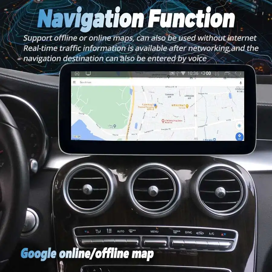 Android 13 Touch Screen For Mercedes Benz W205 GLC C V Class W447 2015-2019 GPS Wifi BT With CarPlay Android Auto Car Radio