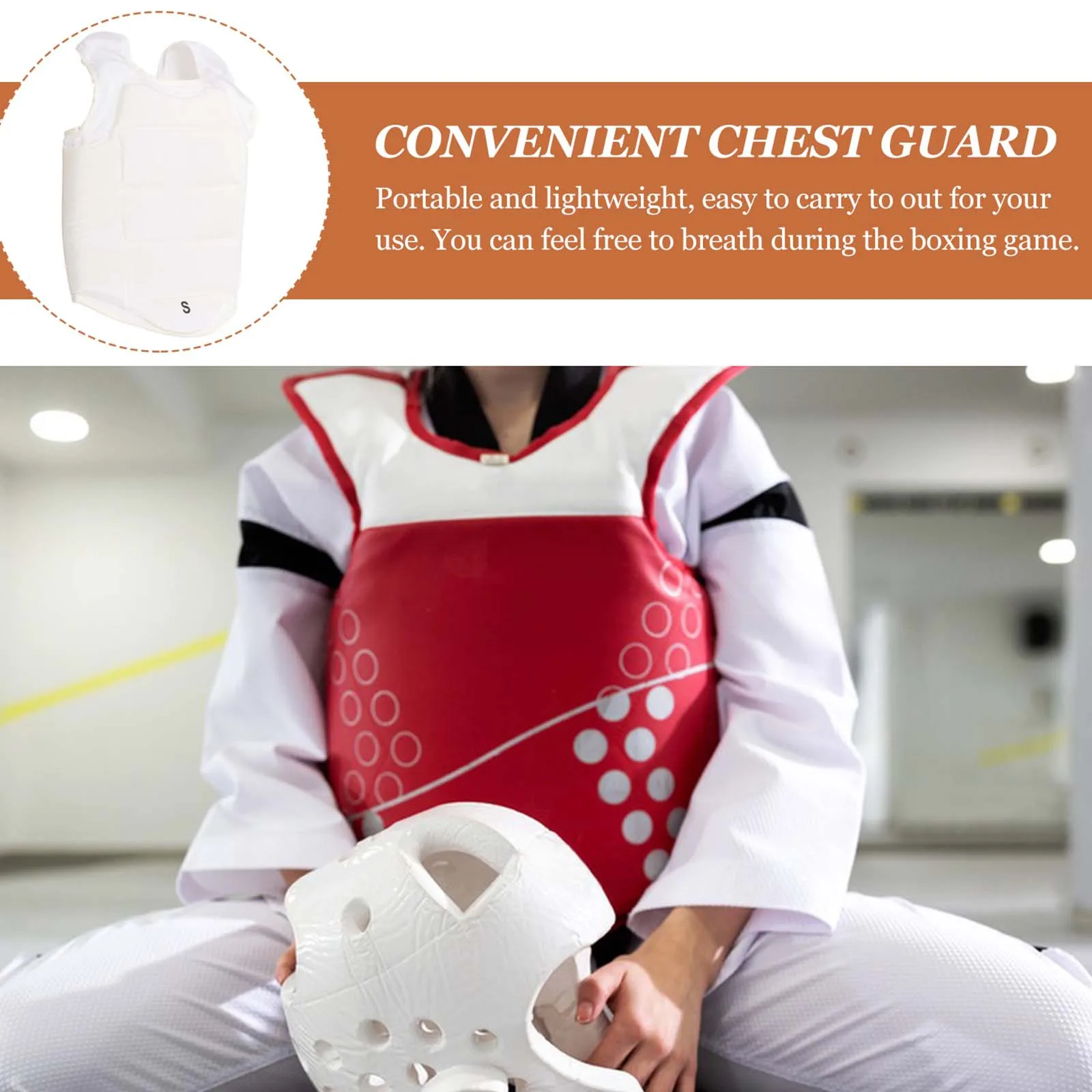 Professional Boxing Chest Guard Sponge Protector Breathable Ergonomic Boxing Accessory Portable Chest Guard for Men Women Sports