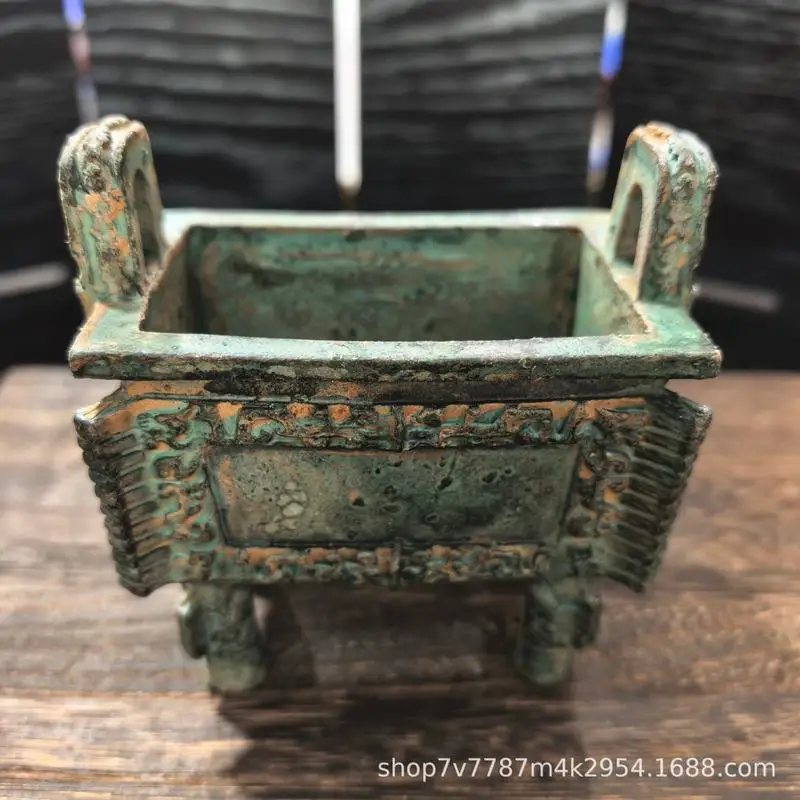 Brass Craft Bronze Medium-Sized Square Tripod Home Decorative Ornament