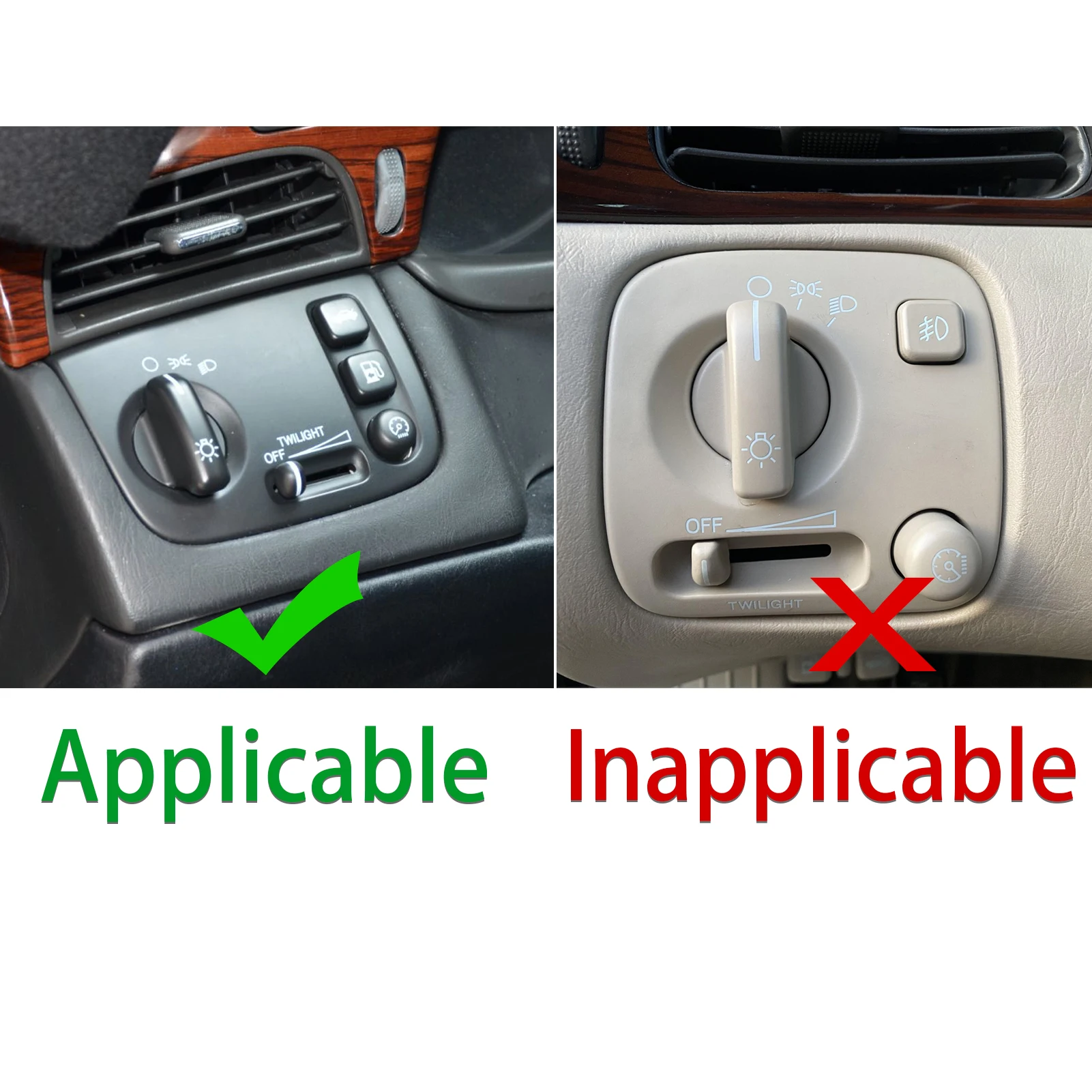 

For CADILLAC DEVILLE 2000-2005 Carbon Fiber Car Headlight Switch Lights Control Buttons Frame Kit Interior Accessory Stickers
