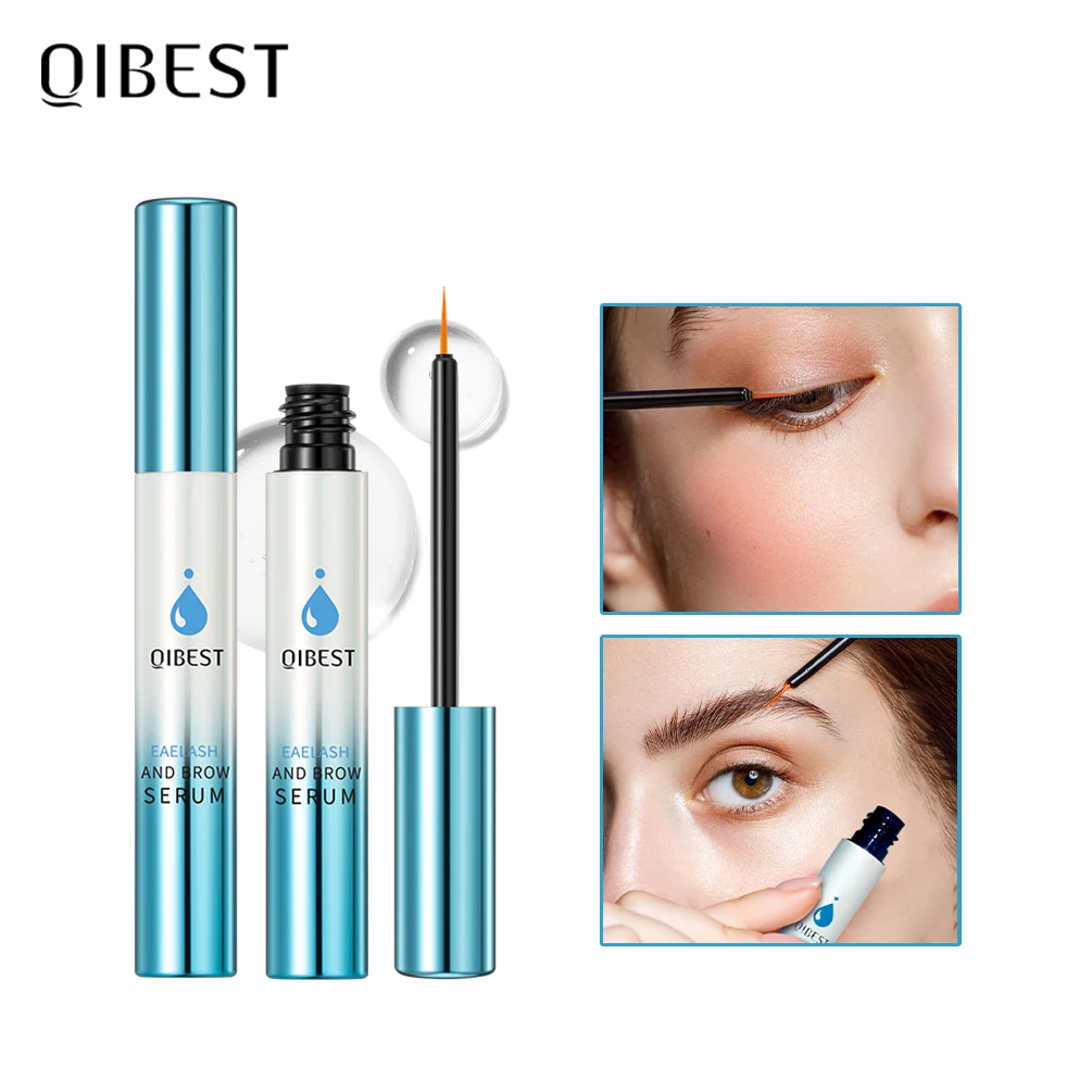 QIBEST Eyelash Fast Growth Serum Natural Eyebrow Lashes Lifting Volume Fuller Thicker Lengthening Eyelash Brows Liquid Extension