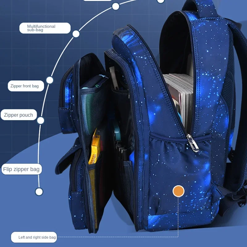 Imagem -05 - Mochila Escolar Ortopédica para Crianças Bolsa de Livro Impermeável para Meninos Mochila Primária para Crianças 2023