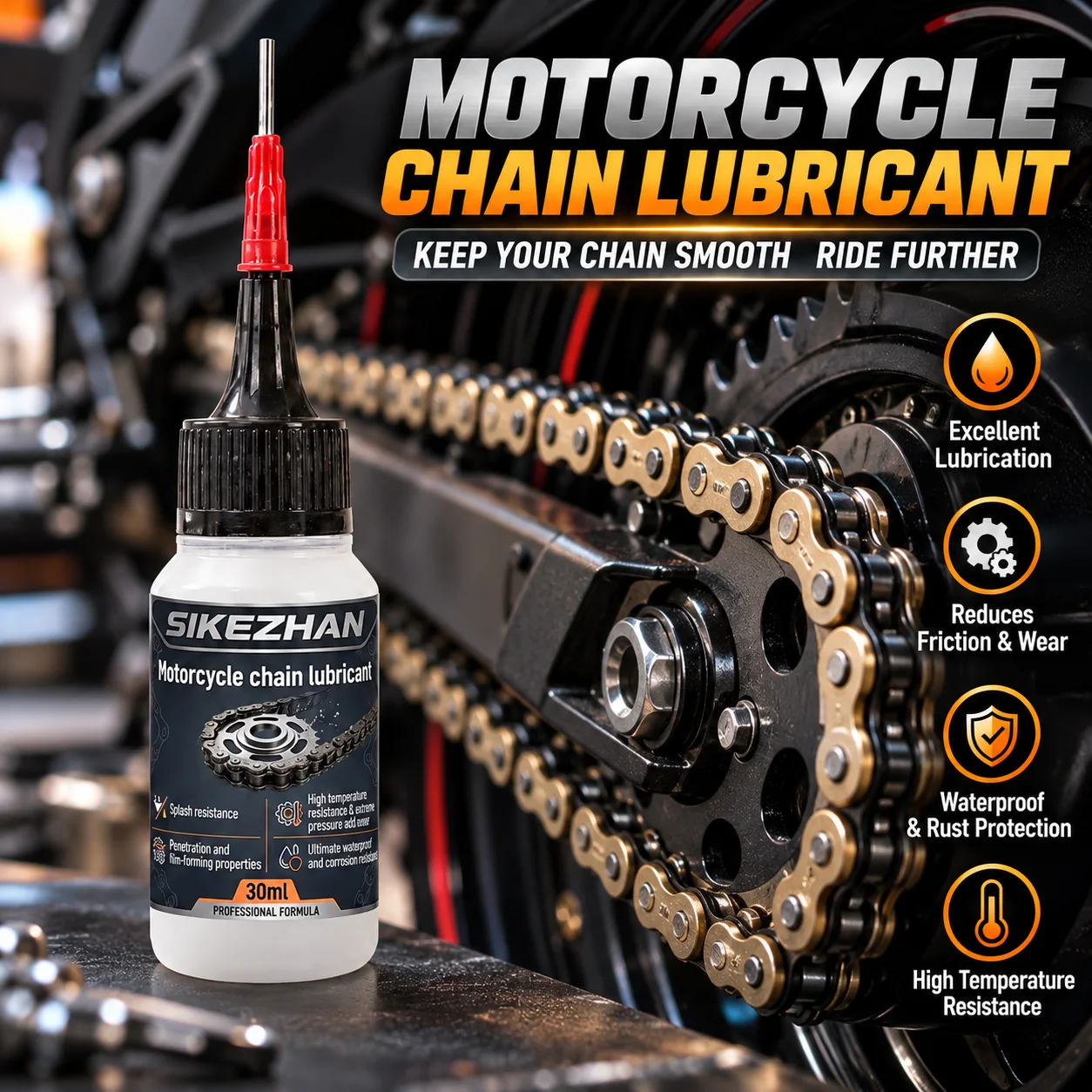 Motorcycle Gear Oil For Chain - Motorcycle Lubricating Oil High Performance Anti-Wear
