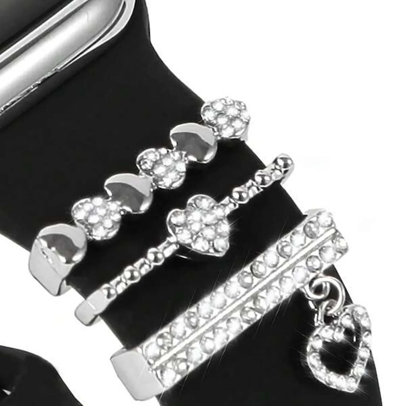 1 Set Love Crystal Alloy Watch Band Ornament Decoration Ring For Watch Accessories 38mm, 40mm, 41mm, 42mm, 44mm, 45mm, Wear It image 5