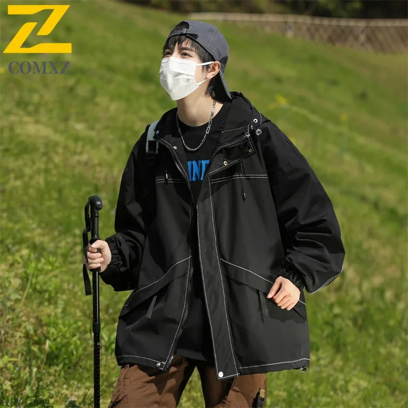 2025 Jacket Mens Fashion Classics Outdoor Workwear Style Hiking Coat Men Hooded Trendy Versatile Casual Spring Autumn Garment