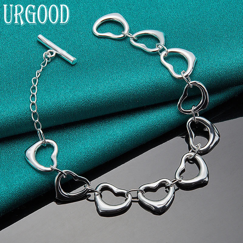 

925 Sterling Silver Romantic Heart Bracelet For Women Party Birthday Engagement Wedding Fashion Jewelry