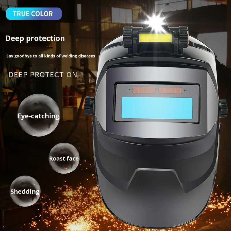 Auto-Darkening Solar Powered Welding Helmet Special Protective Cap for Argon Arc Welding for Welders