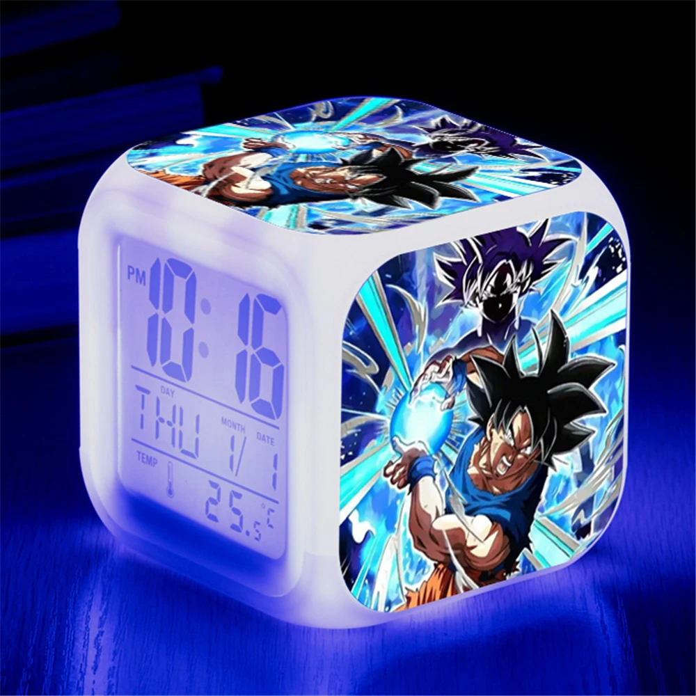 Anime Dragon Ball Super Saiyan Son Goku Broli Videl Vegeta Trunks Android 18 Lazuli Gogeta Krillin Alarm Clocks Figure Toys Doll