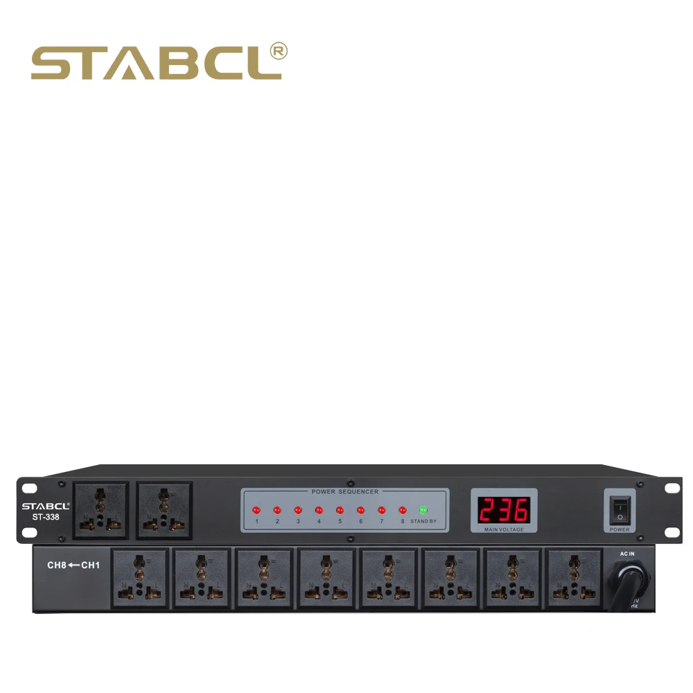 ST-338 Audio Power Conditioner 8 Channel Management Sequencer  Power Sequence Controller