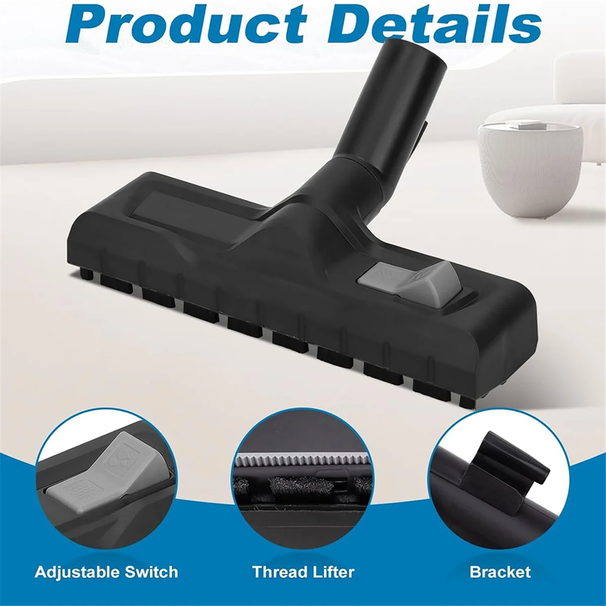 FZFZ ユニバーサル 35mm/32mm 掃除機ノズル、切り替え可能なウェット/ドライノズル、接続アダプター付き、、