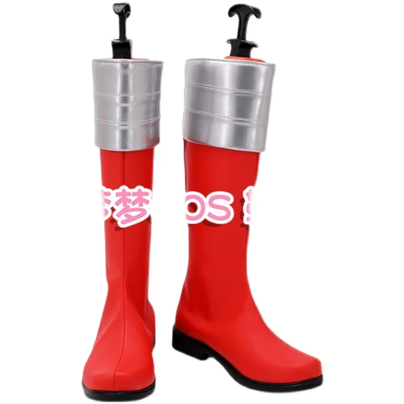Super Sentai kaizouku sentai gokaiger Gokai rouge Cosplay Costume chaussures carnaval fête Halloween bottes à la main Faux cuir bottes