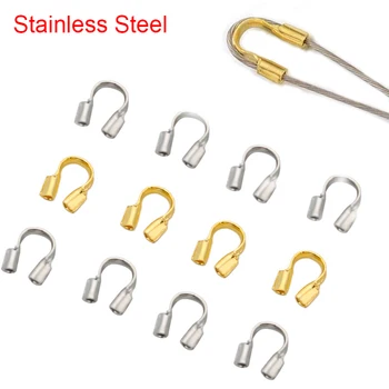 50 Uds. De cierres de acero inoxidable, cubiertas de cuentas de engarce para cordón de cuentas, ganchos para pulsera, conectores, collar Diy, fabricación de joyas