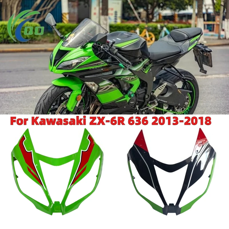 

Motorcycle Carbon Front Nose Fairing Headlight Cover Cowl Panel For KAWASAKI ZX 6R 636 ZX6R ZX-6R 2013 2014 2015 2016 2017 2018