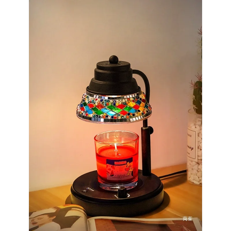 クリスタルパッチ無火ワックス溶解ランプ時間制限調光アロマキャンドル溶解ランプリビングルームベッドルームベッドサイドアンビエントランプ