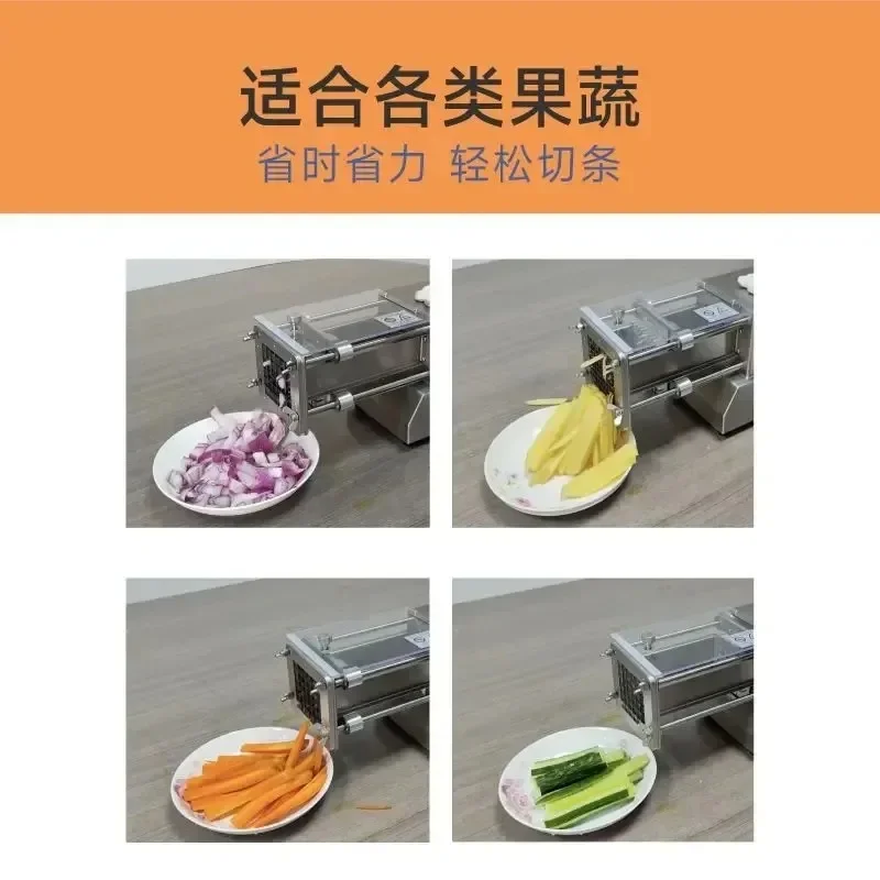 Electric Commercial Potato Cutter - Automatic Fries Maker Long Strip Push Machine for Cucumber And Radish Kitchen Tool