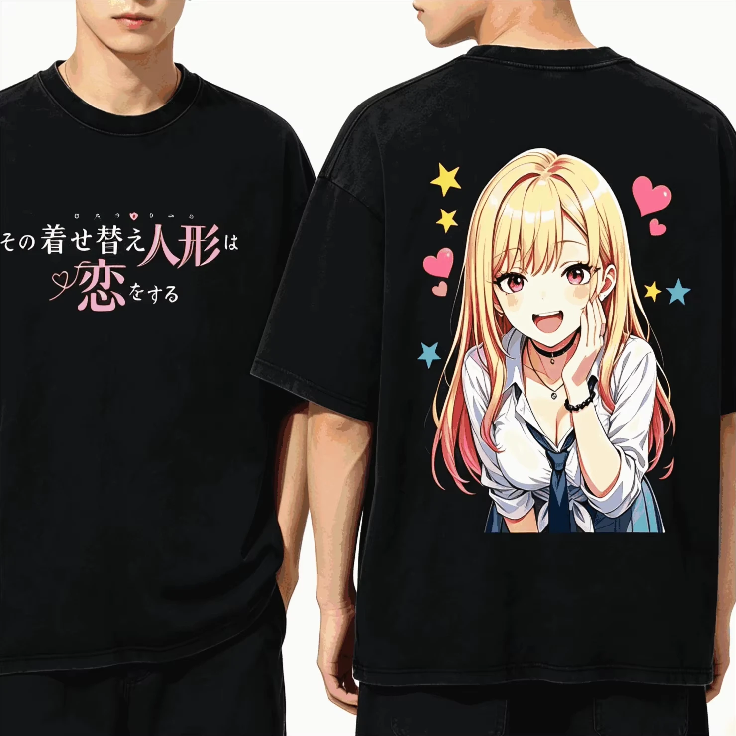 Camiseta Unissex Casual com Estampa Gráfica de Anime My Dress-Up Darling Marin Kitagawa, Estilo Vintage, para Mulheres e Homens, Ideal para o Verão e 