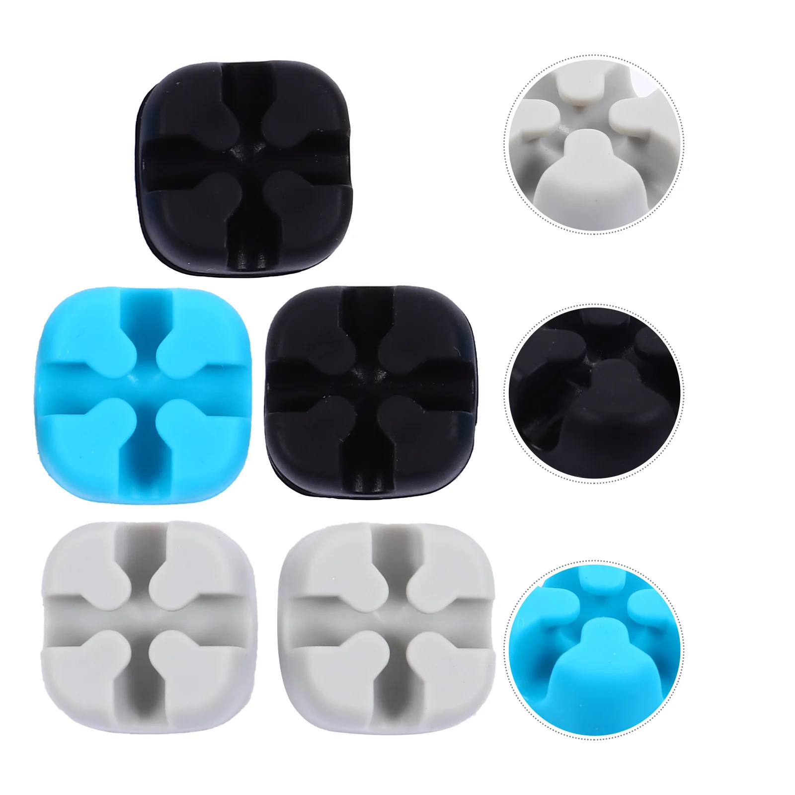 Organizadores de cables, soportes para cables, gestión de cables para uso en el hogar y la Oficina, Clips para cables de gestión de cables de colores surtidos, 5 uds.