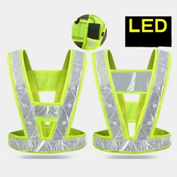 High-visibility LED Luminous Ves Reflective Harness for Night Running and Cycling Safety Warning Light USB Rechargeable Vest