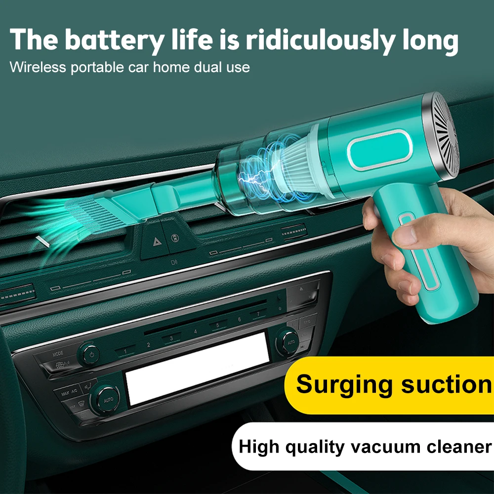 29000PA 120W Cordless Mini Car Vacuum Cleaner USB Rechargable Portable Household Dual-Use Rechargeable Wet & Dry Vacuums Cleaner