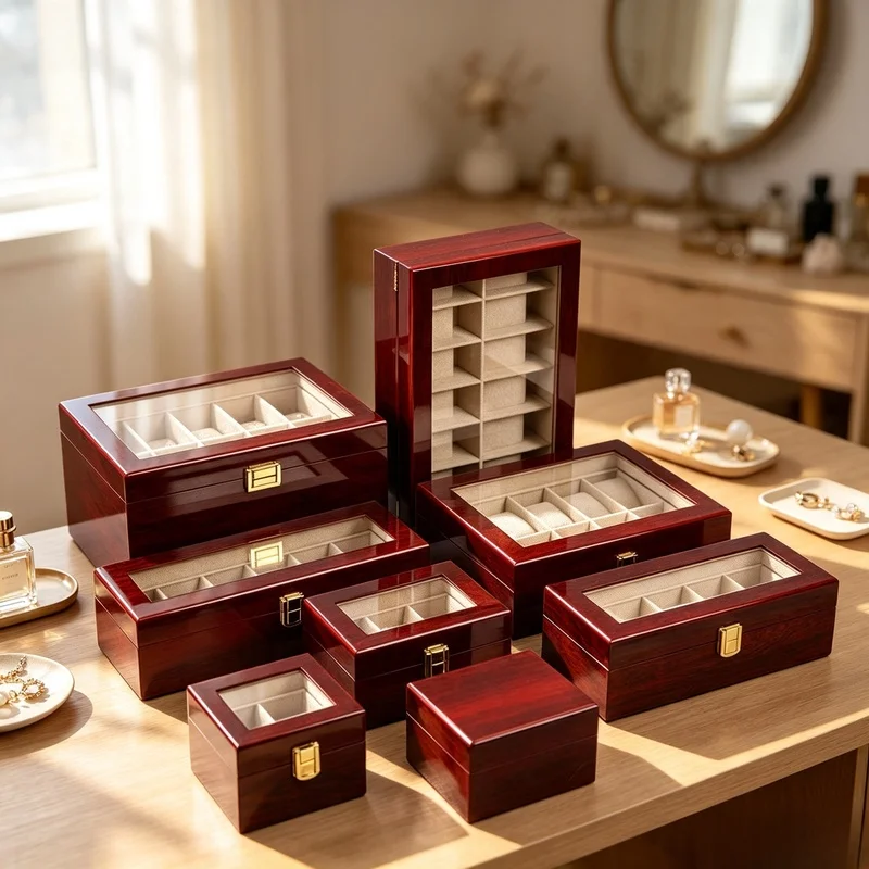 3-12 Slots Wooden Watch Organizer Box Eco Friendly Portable Travel Storage Case Men Wristwatch Gift Display Holder