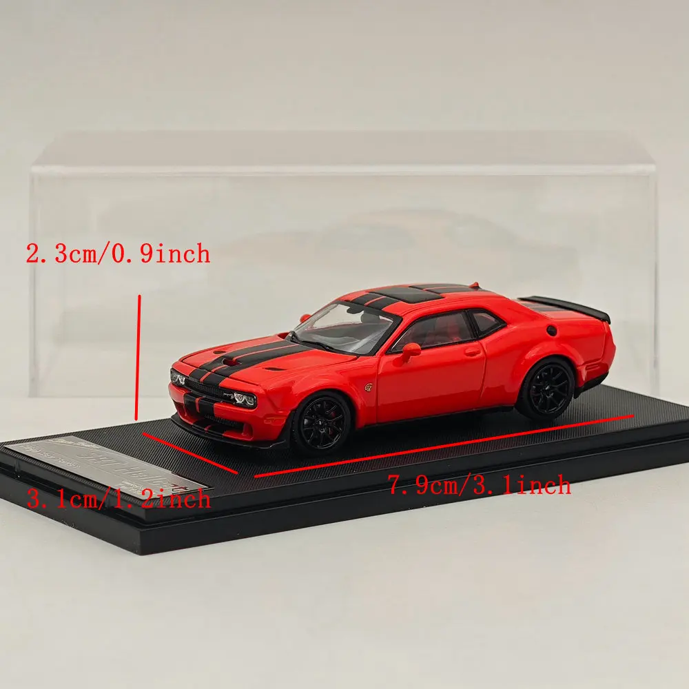 Stance Hunters SH SRT Hellcat Muscle Sports Diecast Models, Red Car Limited Collection, Auto Toys Gift, 1:64