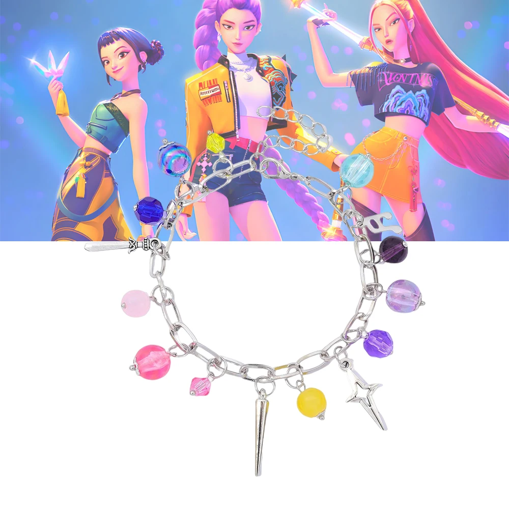 

Cartoon Anime Movie K-pop Demon Hunters Colorful Bead Bracelet Creative Y2K Jewelry Gift for Fans