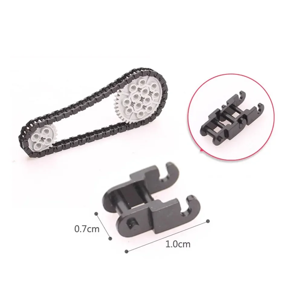 100PCS Technical Parts Link Chain Bricks 3711 14696 for MOC Building Blocks Gear Tank Track Tread Motorcycle Train Children Toys