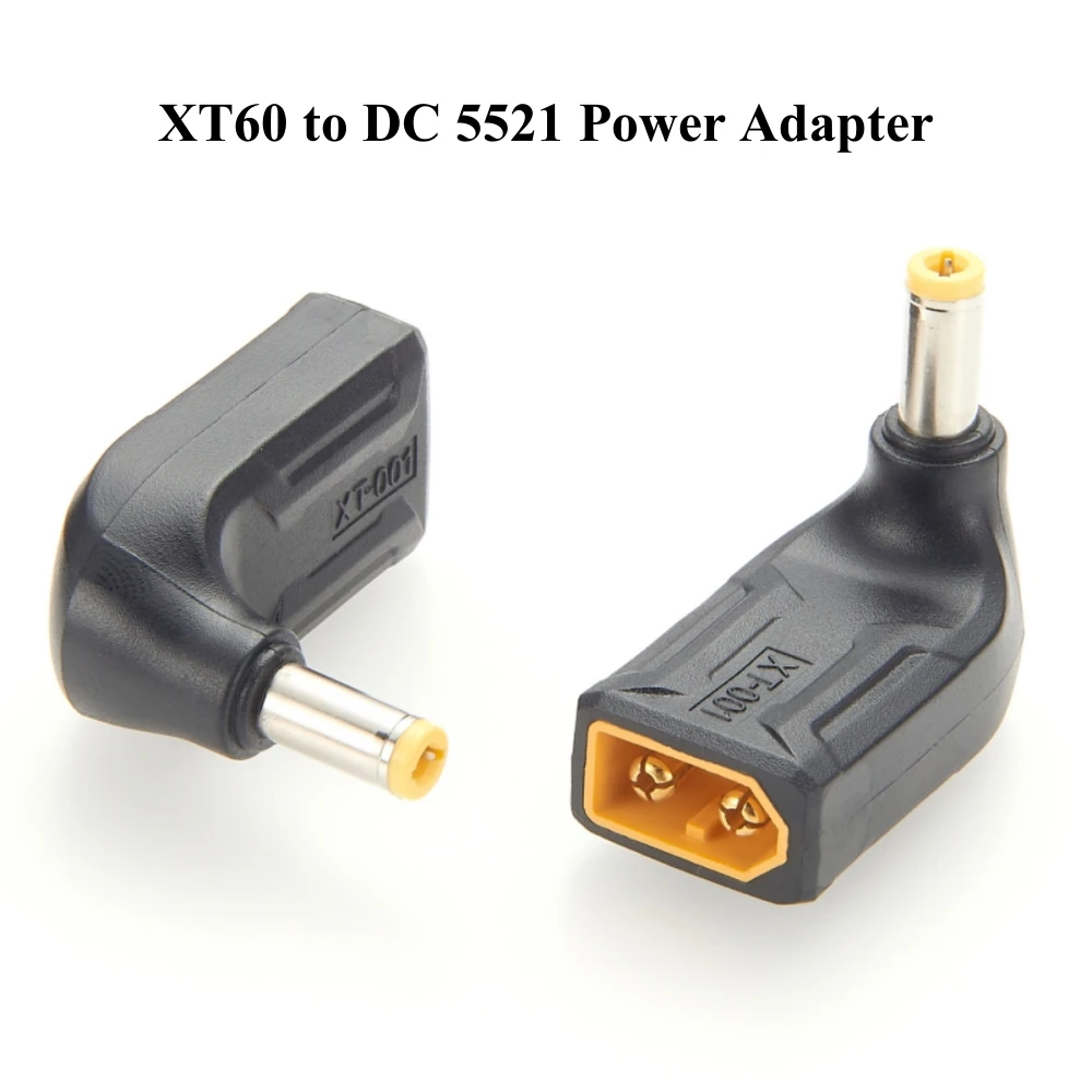 5PCS Right Angle XT60 Connector XT60 Male to DC 5.5mm x 2.5mm Male Power Adapter for Portable Power Station Solar Generator