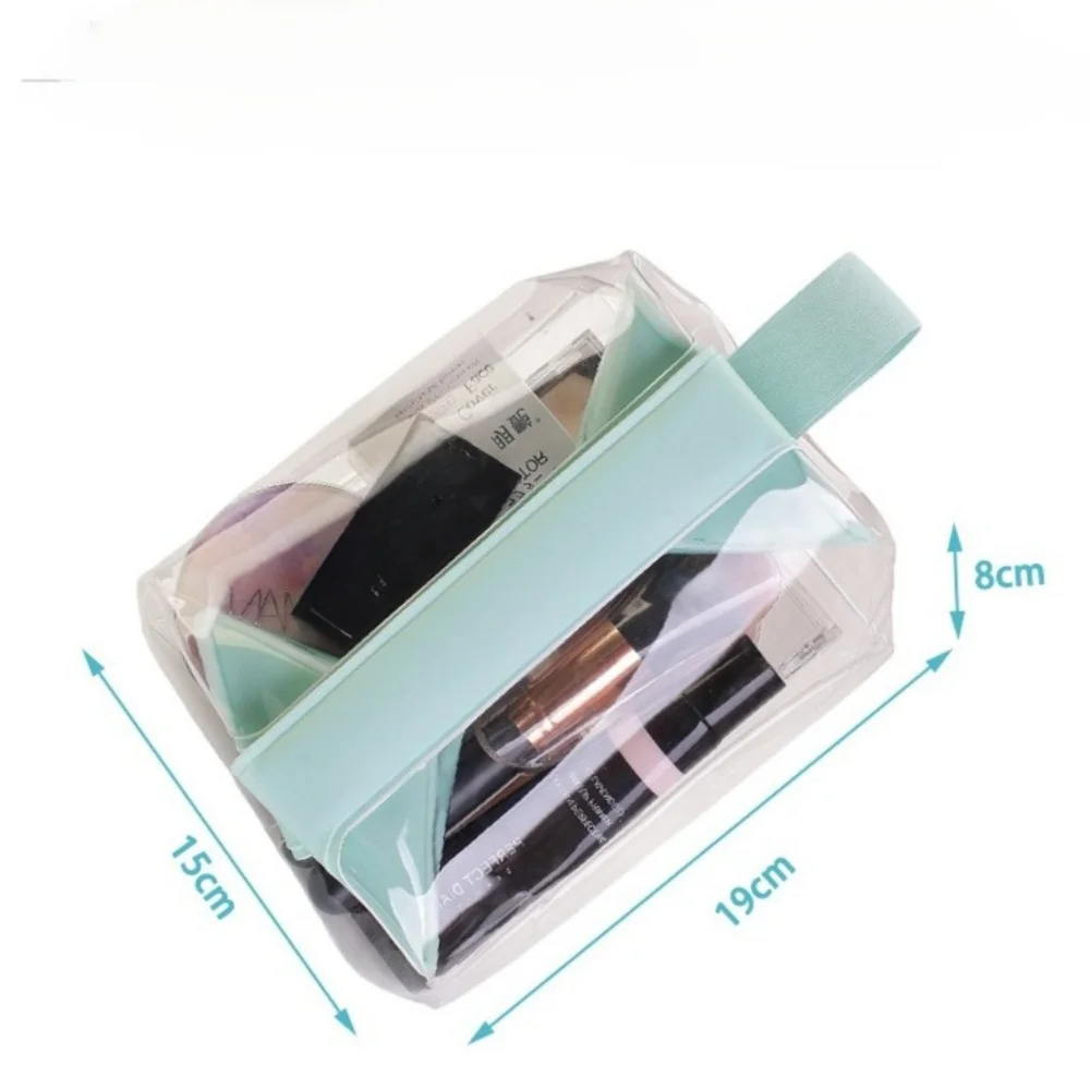 حقائب أدوات الزينة الشفافة، حقيبة مكياج PVC مانعة للتسرب مع إغلاق مغناطيسي، حقيبة مستحضرات تجميل ذات سعة كبيرة للنساء والرجال أثناء السفر