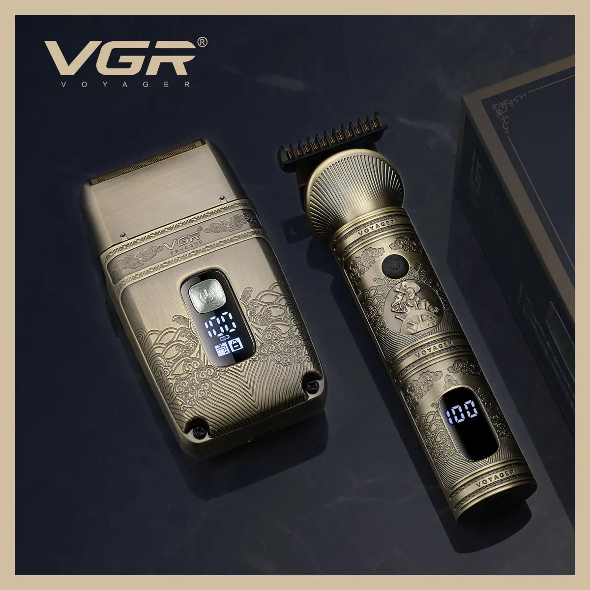Vgr 649 aparador de cabelo elétrico máquina de corte de cabelo à prova dwaterproof água barbeador profissional máquina de cortar cabelo metal barbeiro aparador para homem