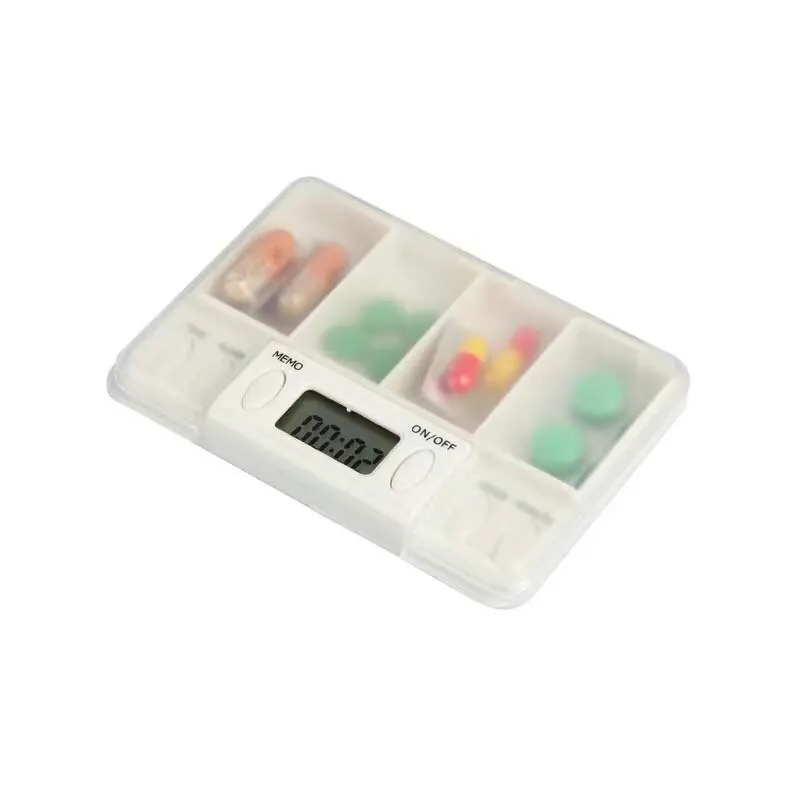 4 Grid Pill Box Medicine Storage Case Electronic Timing Reminder Medicine Boxes Alarm Timer Pills Organizer Pill Drug Container