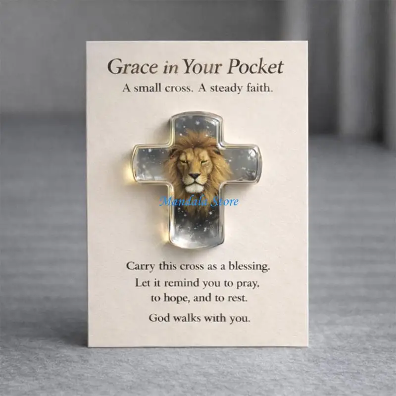 U2JC Uplifting Pocket Hug Tokens Angeled Crosses Decoration Encouragement Gift For Friend And Family