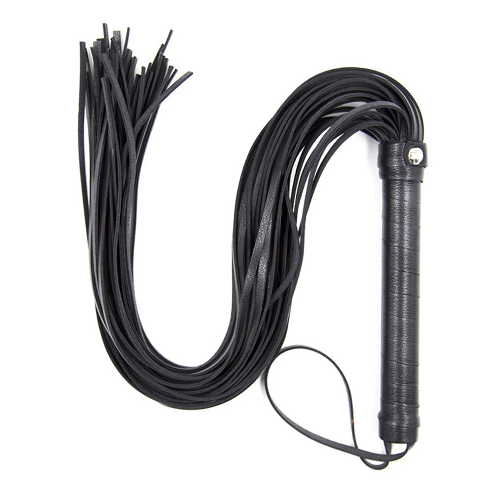 Kuda berkuda Crop Flogger fungsional pegangan kuda kulit Paddle 69CM hitam nyaman pegangan fleksibel profesional