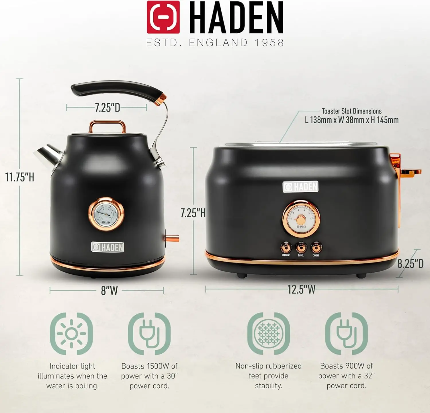 غلاية كهربائية من الفولاذ المقاوم للصدأ سعة 1.7 لتر مع قاعدة 360 درجة مع شريحتين وفتحة واسعة من الفولاذ المقاوم للصدأ، Bl