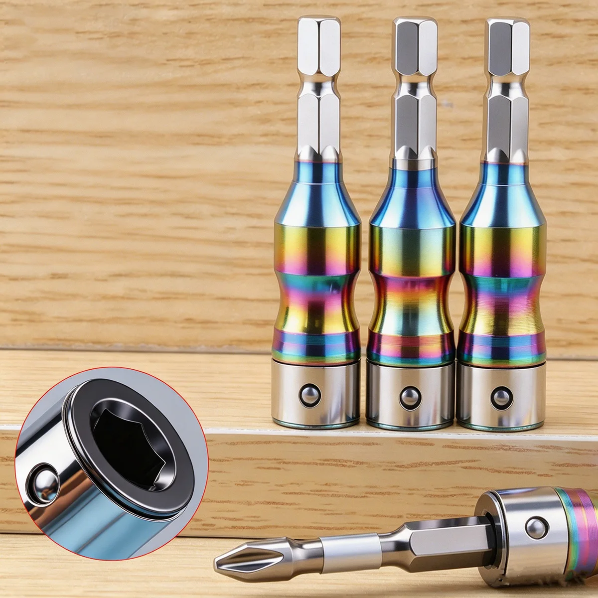 1Pc 8MM Drill Socket Adapter Converter Quick Release Self-Locking Non-Magnetic For Motorcycle Repair Power Tools Hex Accessories