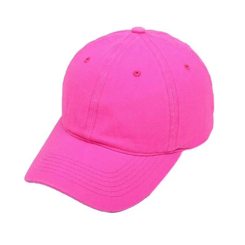 Vintage Cotton Adjustable Baseball Cap Men and Women for Sun for Protection Bright Neon Solid Color Classic Hip Hop Dad Dropship