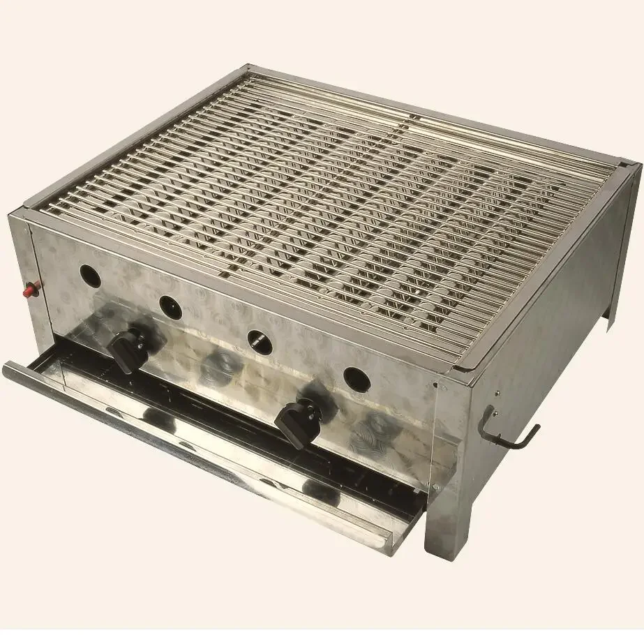 YYHC-Stainless steel automatic grill Outdoor grill with trolley