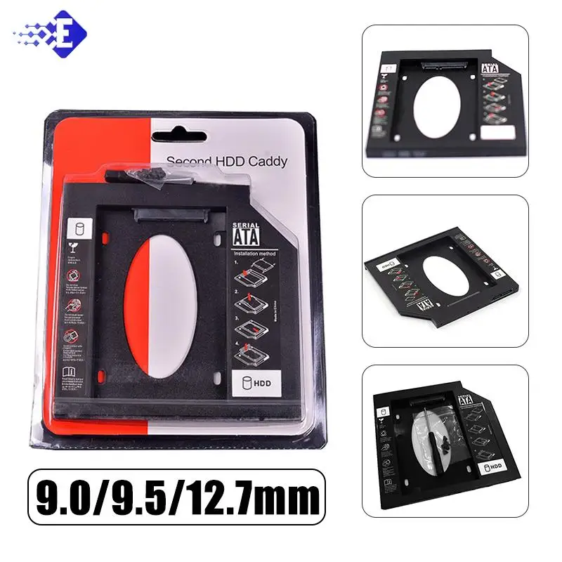 Plastic 2nd HDD Caddy 9.0mm 9.5mm 12.7mm SATA 3.0 Optibay Hard Disk Drive Box Enclosure DVD Adapter Case 2.5 SSD For Laptop