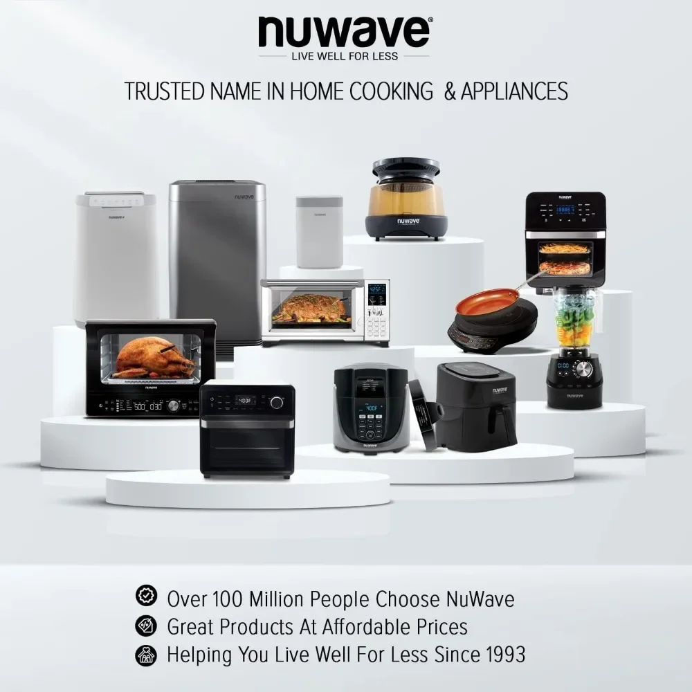 Nuwave-موقد مزدوج الحث ، W ، ملفين تسخين كبيرين 8 "، عناصر تحكم مستقلة ، 94 إعدادات درجة الحرارة