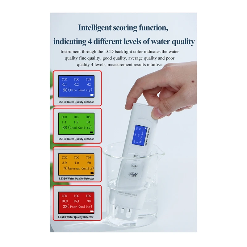 Linshang LS310 COD, TOC, UV275, TDS Meter Digital Water Tester Fit For Drinking Water, Surface Water Easy To Use