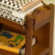 1:12 인형집 미니어처 침대 옆 스탠드 수납 선반 나이트스탠드 가구 침실 모델 장식 장난감 인형집 액세서리