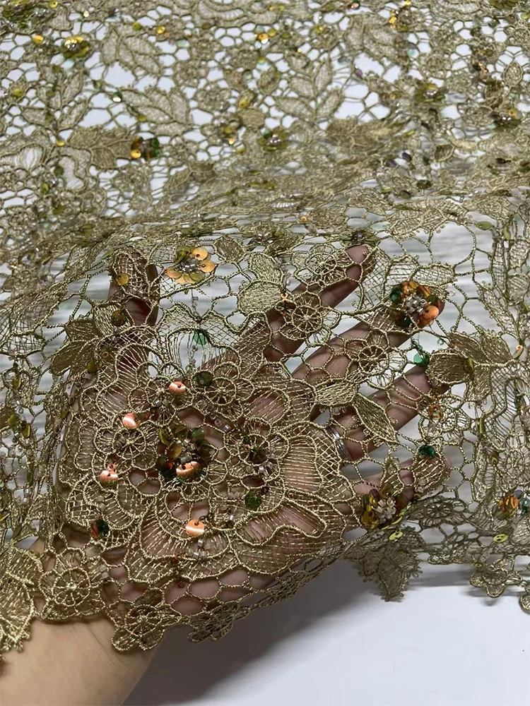 دانتيل مطرز جبر رقيق، قماش فوال كوري، صديق للبشرة، ثوب حورية البحر الأفريقي، شيونغسام دبي الراقي، قماش بوبتيل